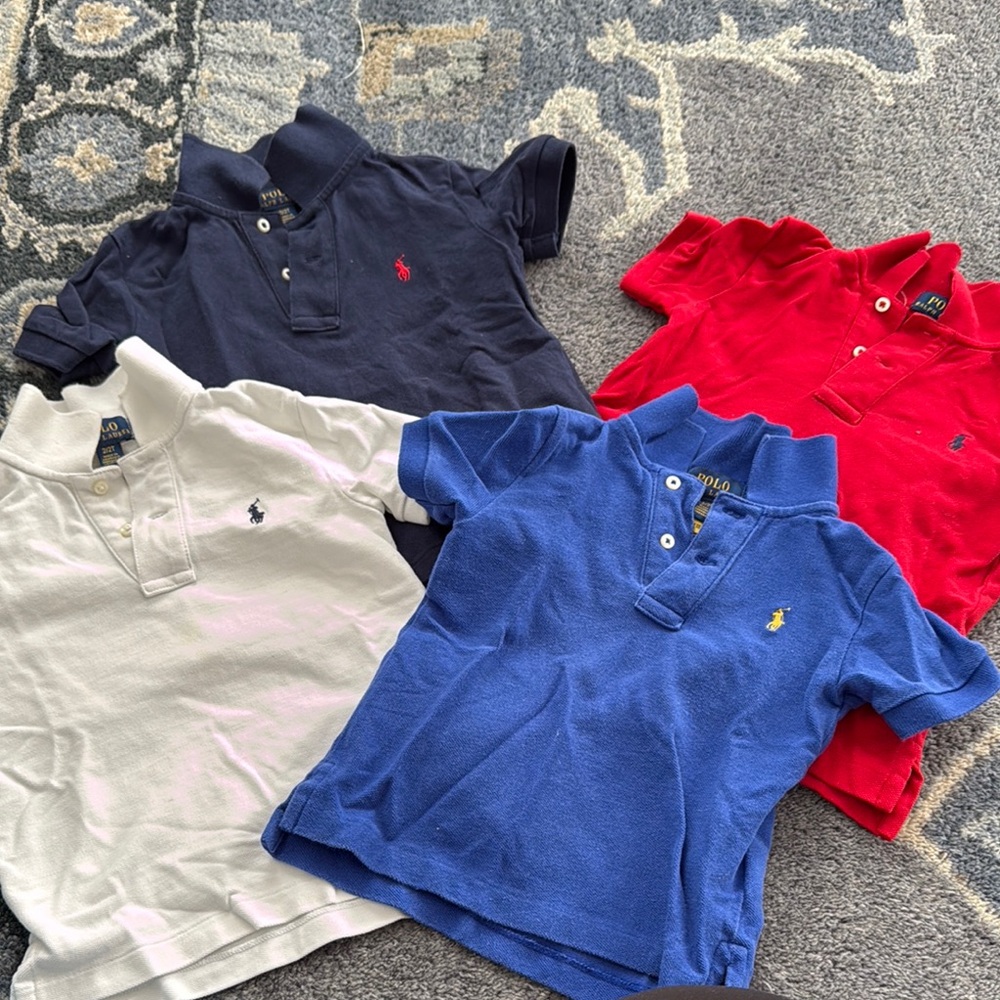 Kids Polo Shirt Set - Red, Blue, White, Black